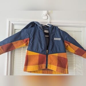 Columbia Blue and Plaid Orange Baby Infant Jacket 3-6 Months Outerwear Winter